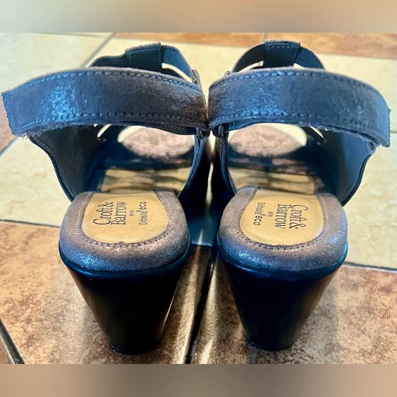 CROFT & BARROW PEWTER WOMEN’S SHAY ORTHOLITE CAGED CHUNKY STRAPPY HEELS SZ 8.5 - Picture 5 of 16